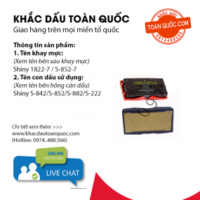 [Khay không mực Shiny S-1822-7] Dùng cho cán dấu Shiny S-222/842/852/882