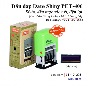 [Shiny PET-400 4mm] Dấu dập date Mini Dater PET-400 (full box)